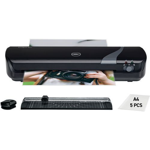 GBC - Set de Plastification A4 4 en 1 Inspire+ Noir - 0.5 mm - Préchauffage 4 min - Idéal Bureau