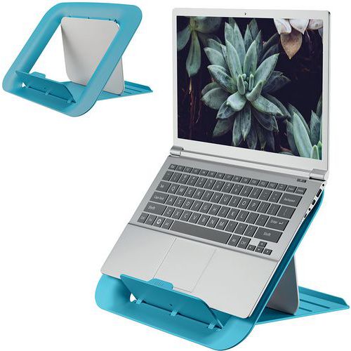 Leitz - Support Ordinateur Portable COSY Ergo Réglable - Bleu - Ergonomique & Télétravail