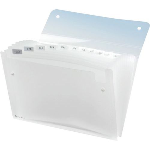 Rexel - Trieur à soufflets A4 Transparent - 13 compartiments - Polypropylène recyclable