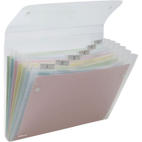 Rexel - Trieur à soufflets A4 - 6 compartiments transparent - Polypropylène recyclable