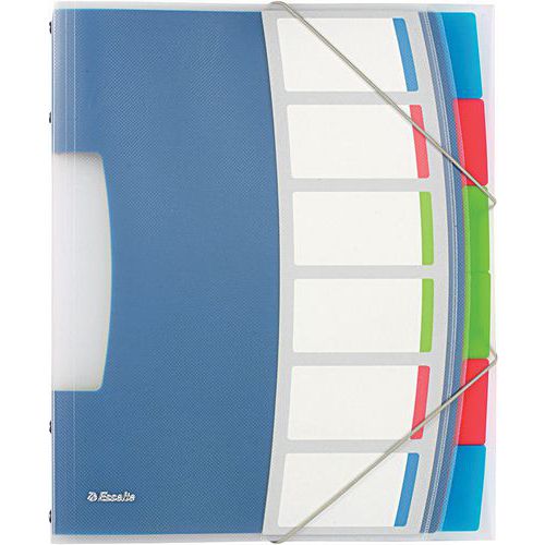 Esselte - Trieur Vivida Polypropylène Gris Clair - 6 Divisions A4 - Emballage 100% Recyclable