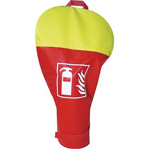 Housse pour extincteur poudre 9 kg - Polyester - Rouge/jaune - Protection incendie