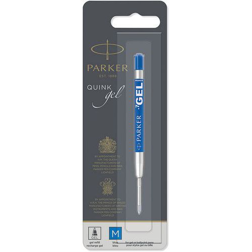 Recharge Stylo Gel Pointe Moyenne Bleu - Parker