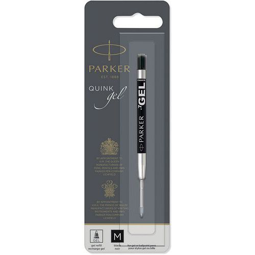 Recharge Stylo Gel Pointe Moyenne Noir - Parker