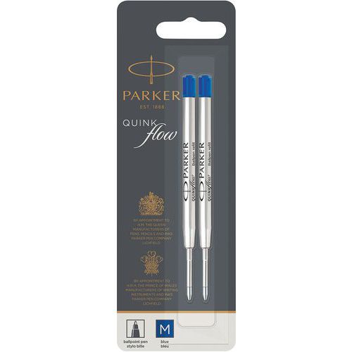 Recharge Stylo Bille Quinkflow Pointe Moyenne Bleu Lot De 2