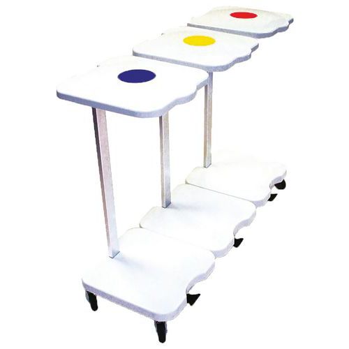 Sclessin Fonction Linge - Chariot à linge HygiStar 3 Sacs - Aluminium/Plastique Bleu/Rose - 6000L - Non monté