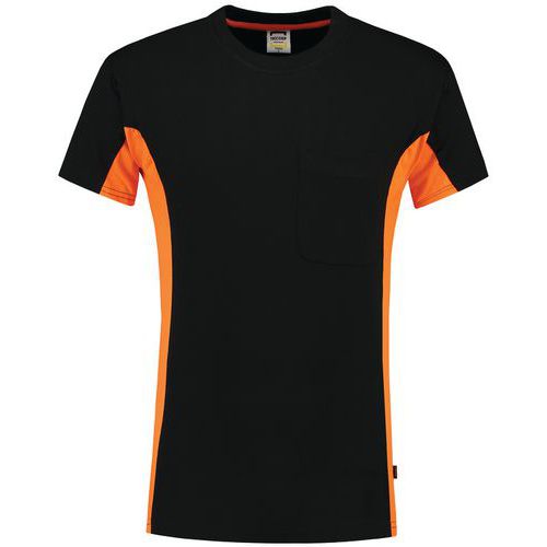 Tee-shirt Bicolor Poche Poitrine 102002 Black-orange 7xl
