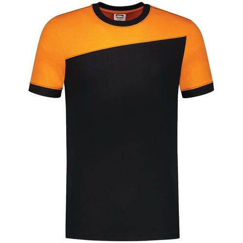Tee-shirt Bicolore Coutures 102006 Black-orange Xs