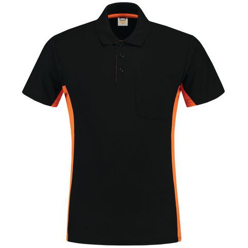 Polo Bicolor Poche Poitrine 202002 Black-orange Xs