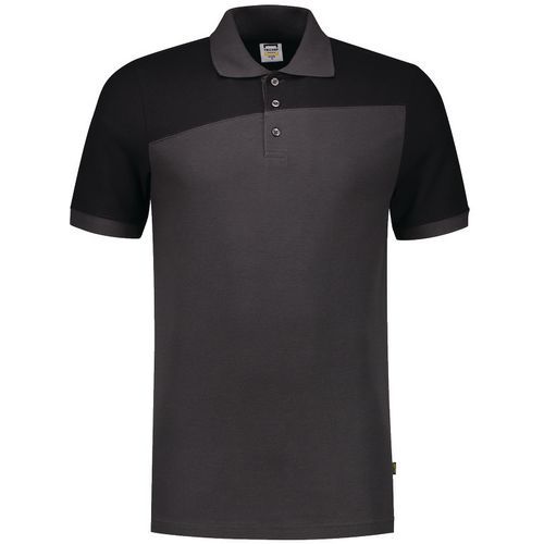 Polo Bicolore Coutures 202006 Darkgrey-black L