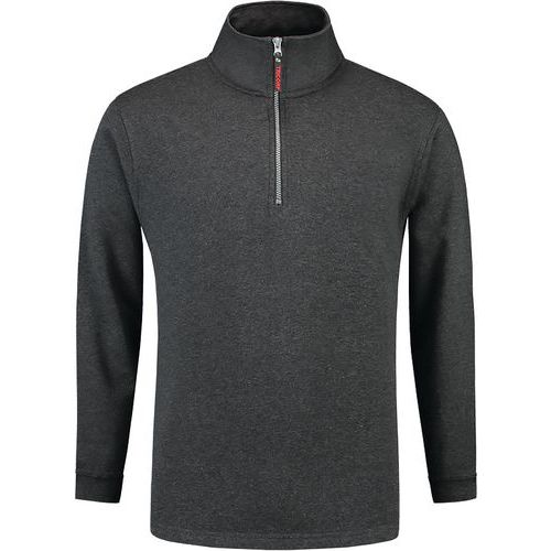 Sweat Col Zippé 301010 Antracite Melange 3xl