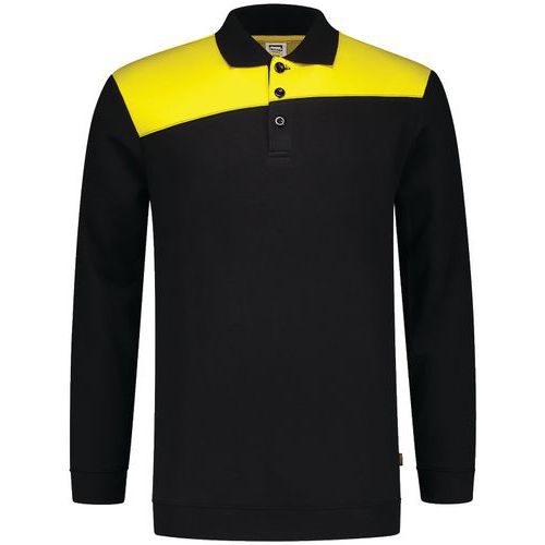 Sweat Col Polo Bicolore Coutures 302004 Black-yellow 6xl