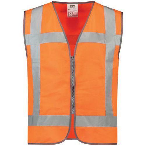 Gilet De Sécurité Norme Nl Rws Zippé Fluor Orange 3xl-4xl