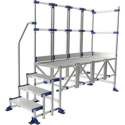 Meca Modul Plate-forme 4 Marches Lg 2m - 2 Gc - 1 Rampe