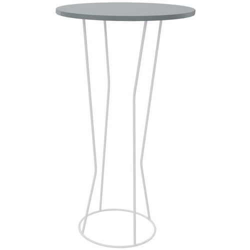 Mange Debout Cyclo Ø 60 Cm Plateau Gris Cendré Piètement Blanc