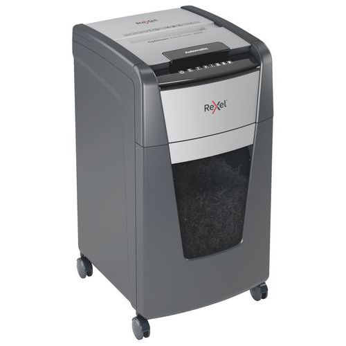 Rexel - Destructeur de documents Optimum AutoFeed+ 225X - Coupe croisée P-4 - 225 feuilles - 60L - Bureau partagé