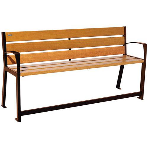 Banc Silaos Sénior 3 Places Chêne Clair Aspect Corten