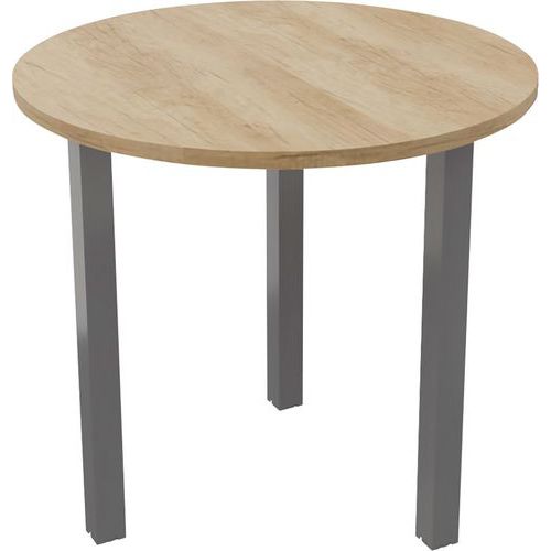 Table Réunion Arche Ã˜ 80 Cm 3 Pieds Chêne Vieilli / Alu