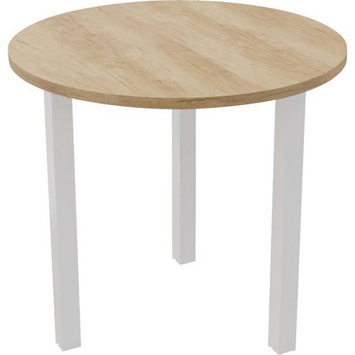 Table Réunion Arche Ã˜ 80 Cm 3 Pieds Chêne Vieilli / Blanc