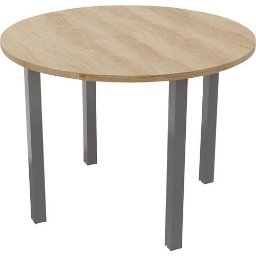 Table Réunion Arche Ã˜ 100 Cm 4 Pieds Chêne Vieilli / Alu