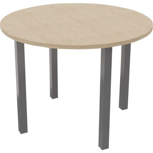 Table Réunion Arche Ã˜ 100 Cm 4 Pieds Chêne / Alu