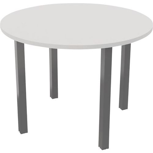 Table Réunion Arche Ã˜ 100 Cm 4 Pieds Blanc / Alu