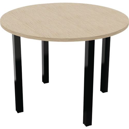 Table Réunion Arche Ã˜ 100 Cm 4 Pieds Chêne / Noir