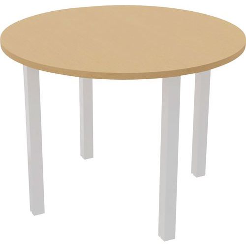 Table Réunion Arche Ã˜ 100 Cm 4 Pieds Hêtre / Blanc