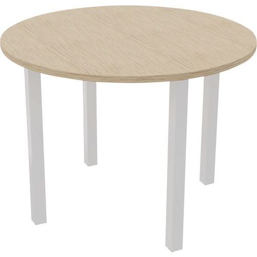 Table Réunion Arche Ã˜ 100 Cm 4 Pieds Chêne / Blanc