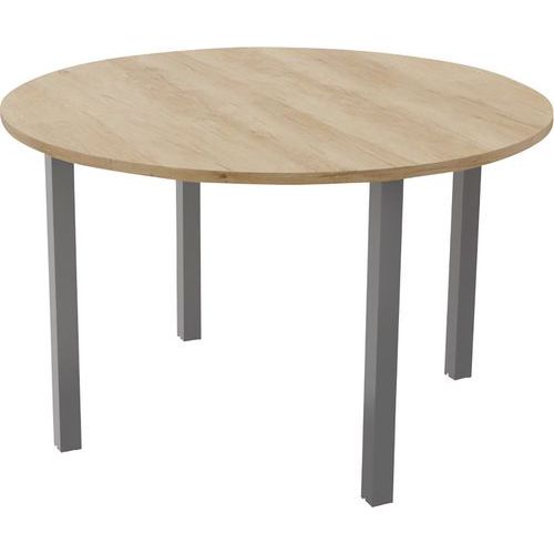Table Réunion Arche Ã˜ 120 Cm 4 Pieds Chêne Vieilli / Alu