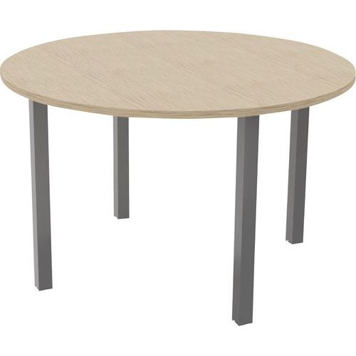 Table Réunion Arche Ã˜ 120 Cm 4 Pieds Chêne / Alu