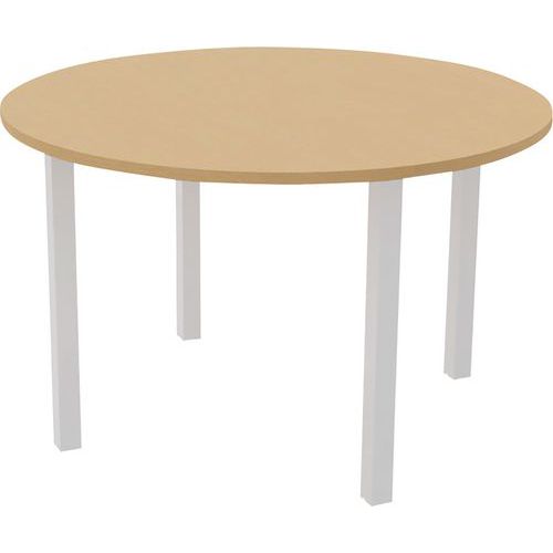 Table Réunion Arche Ã˜ 120 Cm 4 Pieds Hêtre / Blanc