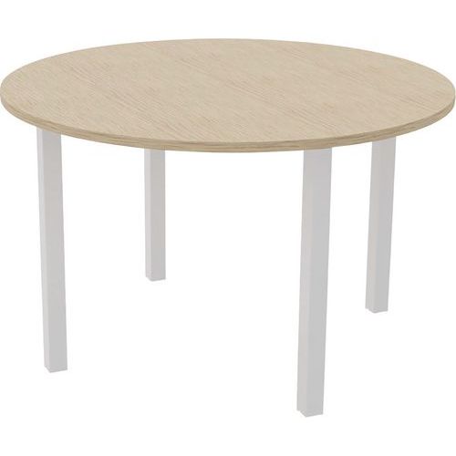 Table Réunion Arche Ã˜ 120 Cm 4 Pieds Chêne / Blanc