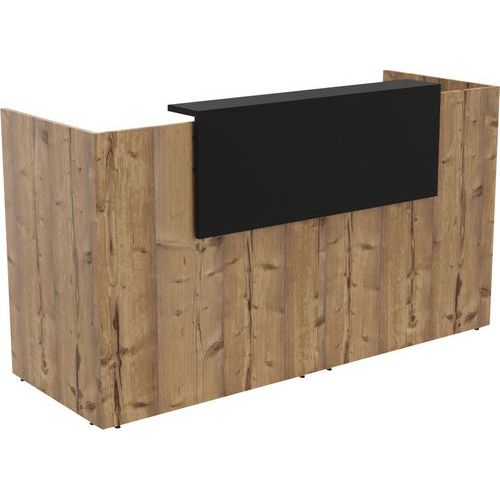 Banque D'accueil Filia + 2 M Noir/chêne Brut