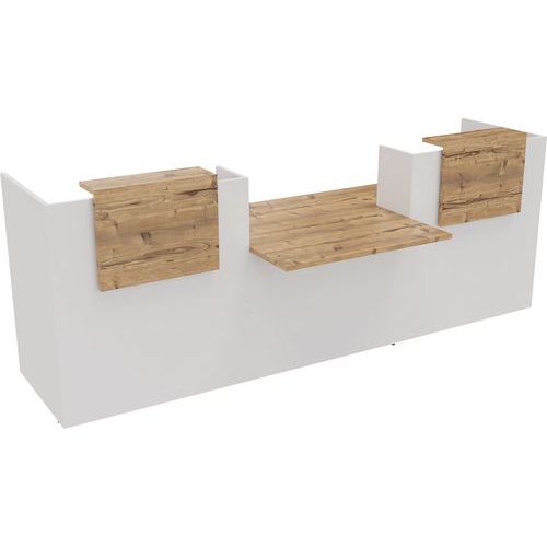 Banque D'accueil Filia + Pmr Centré 3 M Chêne Brut/blanc