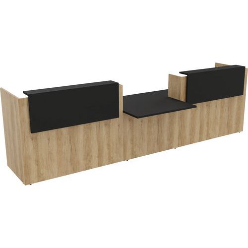 Banque D'accueil Filia + Pmr Centré 38 M Noir/chêne Vieilli