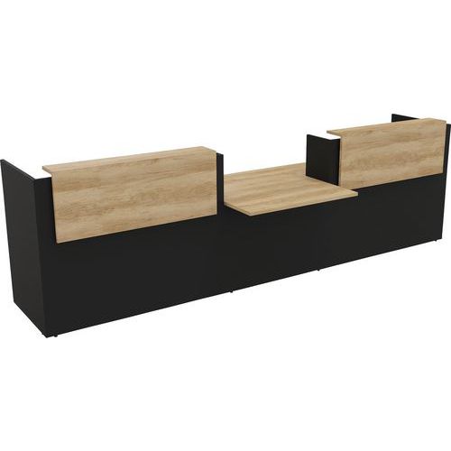 Banque D'accueil Filia + Pmr Centré 38 M Chêne Vieilli/noir