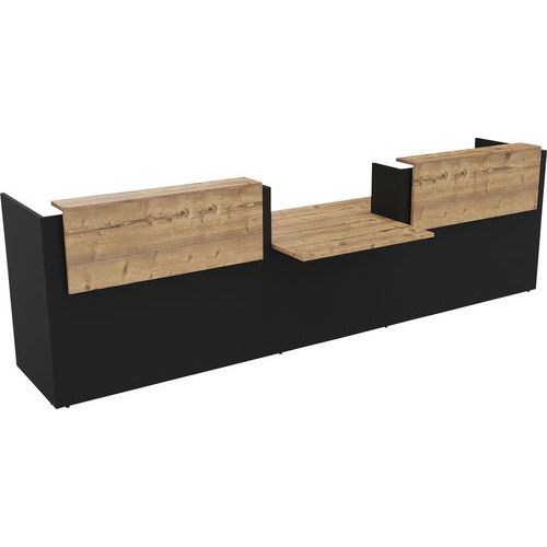 Banque D'accueil Filia + Pmr Centré 38 M Chêne Brut/noir