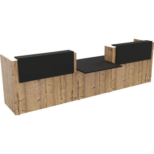 Banque D'accueil Filia + Pmr Centré 38 M Noir/chêne Brut