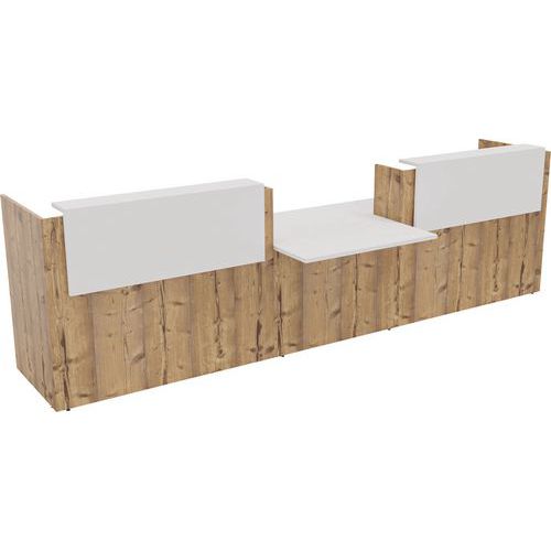 Banque D'accueil Filia + Pmr Centré 38 M Blanc/chêne Brut