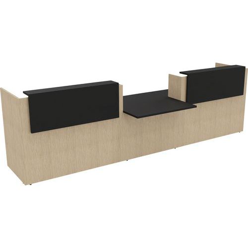 Banque D'accueil Filia + Pmr Centré 38 M Noir/chêne Fil