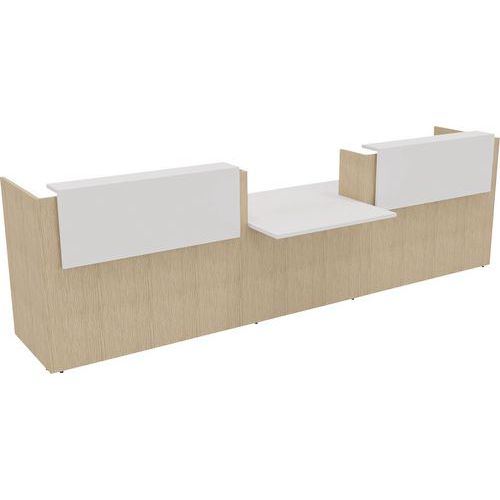 Banque D'accueil Filia + Pmr Centré 38 M Blanc/chêne Fil