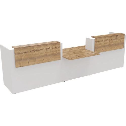 Banque D'accueil Filia + Pmr Centré 38 M Chêne Brut/blanc