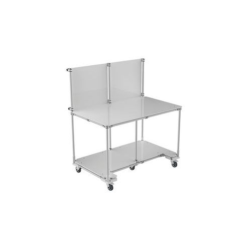 Poste De Travail Mobile 2 Tablettes Avec Panneau Informatif