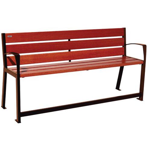 Banc Silaos Sénior 3 Places Acajou Aspect Corten