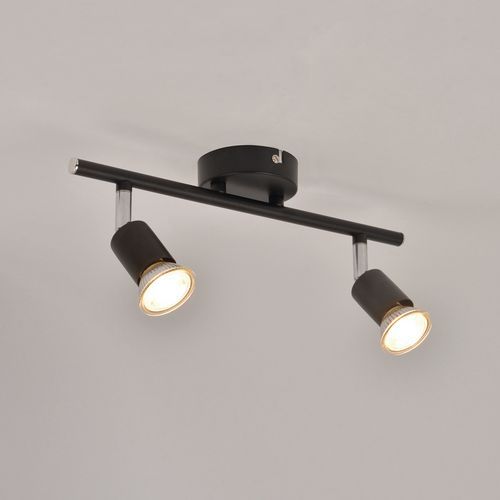 Spot Base Ronde Andy En Métal 2 Lumières Noir