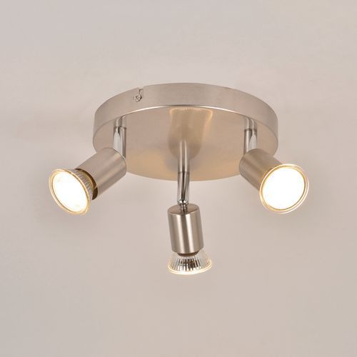 Spot Base Ronde Andy En Métal 3 Lumières Alu Brossé