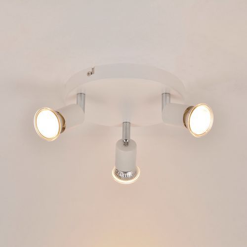 Spot Base Ronde Andy En Métal 3 Lumières Blanc