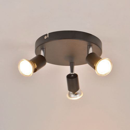 Spot Base Ronde Andy En Métal 3 Lumières Noir