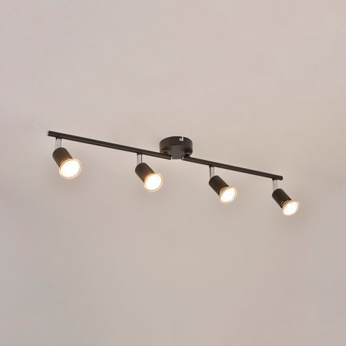 Spot Base Ronde Andy En Métal 4 Lumières Noir